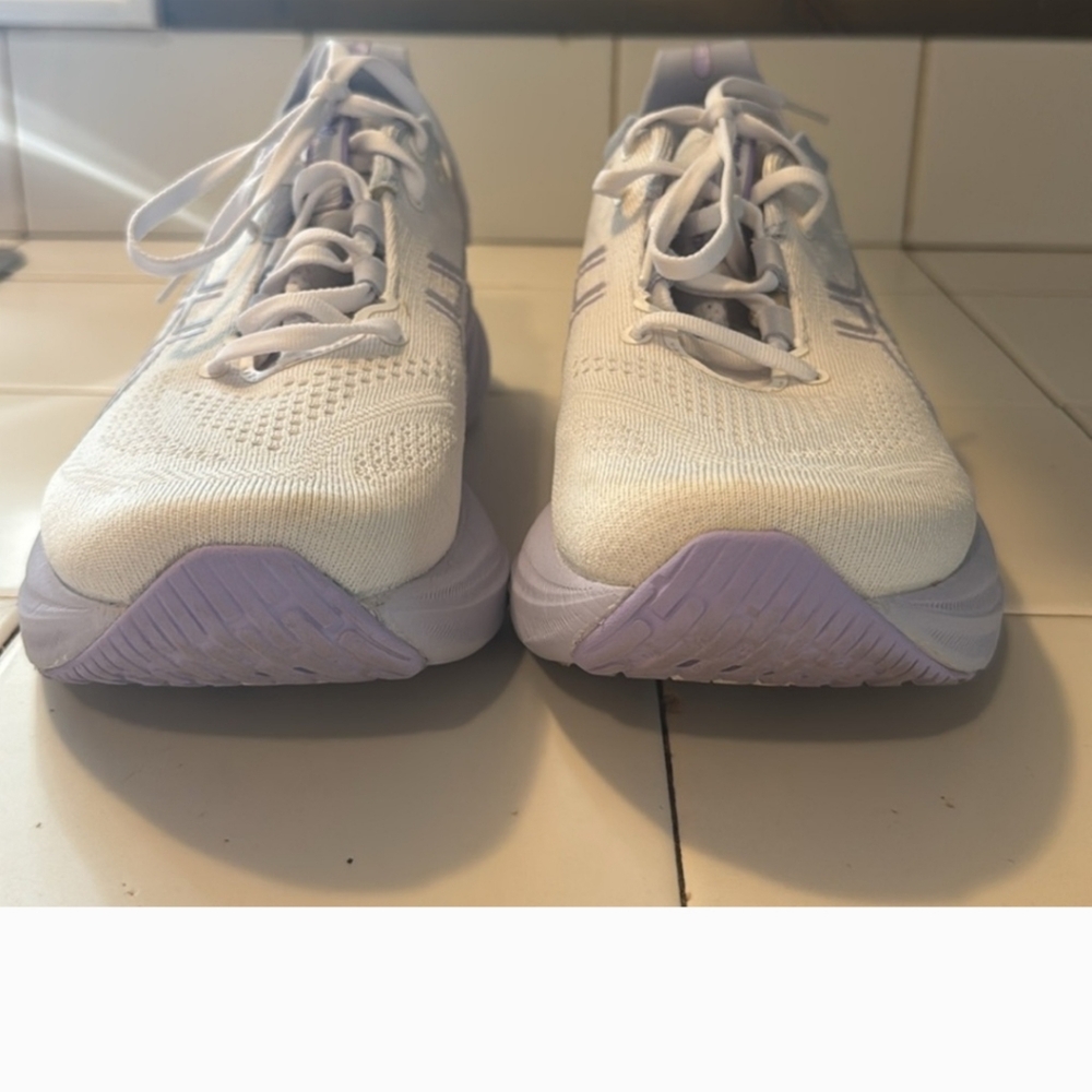 Asics Gel Nimbus 26, Women's White and Purple Running Shoes - Picture 2 of 12